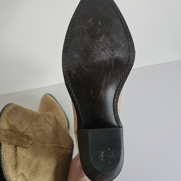 Dingo Vintage 80's Slouchy Tan Nubuck Cowboy Wester Women's Boots Size 6.5M - Picture 13 of 16
